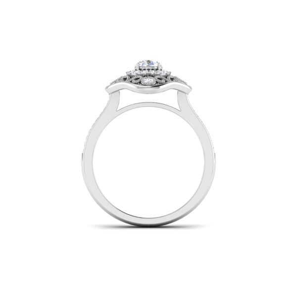 Blooming Brilliance: 0.3 Carat Diamond Floral Ring, Nature's Elegance in 18k Gold - Image 2