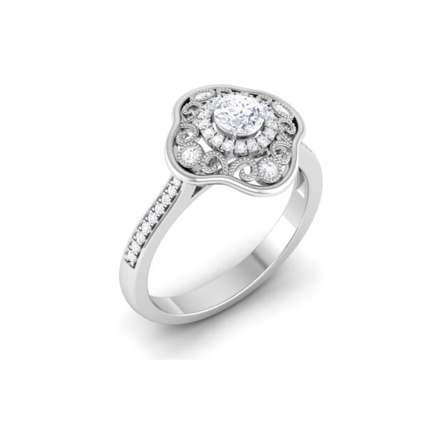 Blooming Brilliance: 0.3 Carat Diamond Floral Ring, Nature's Elegance in 18k Gold - Image 3