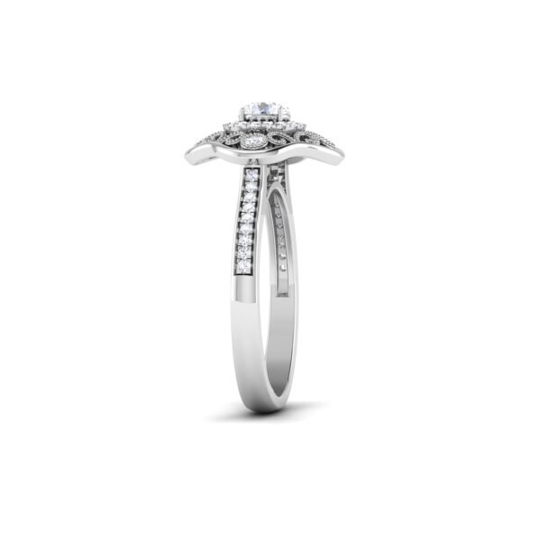 Blooming Brilliance: 0.3 Carat Diamond Floral Ring, Nature's Elegance in 18k Gold - Image 4