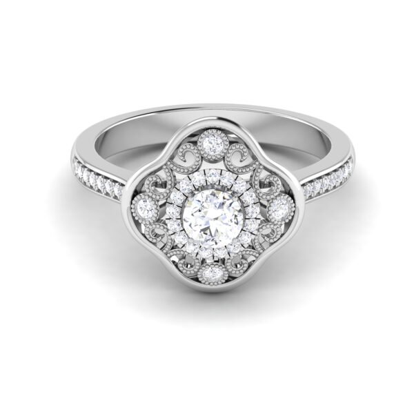 Blooming Brilliance: 0.3 Carat Diamond Floral Ring, Nature's Elegance in 18k Gold