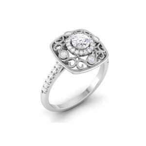 Floral Enchantment: 0.3 Carat Diamond Ring, Nature's Radiance in 18k Gold