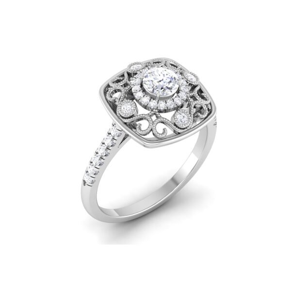 Floral Enchantment: 0.3 Carat Diamond Ring, Nature's Radiance in 18k Gold