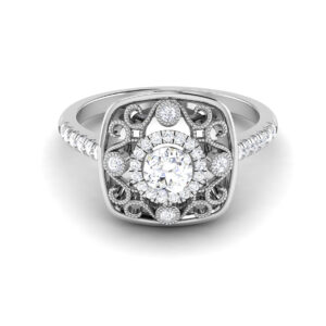 Floral Enchantment: 0.3 Carat Diamond Ring, Nature's Radiance in 18k Gold
