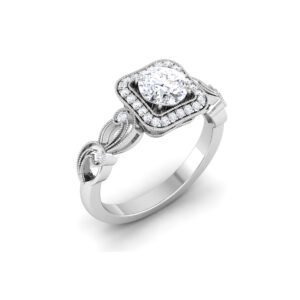 Radiant Cascade: 0.8 Carat Diamond Ring, Captivating Brilliance in 18k Gold