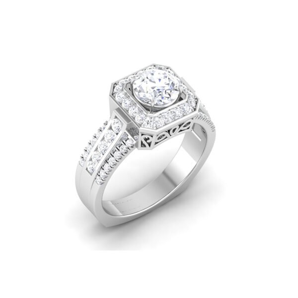 Stellar Embrace: 1 Carat Diamond Ring, Celestial Beauty in 18k Gold - Image 3