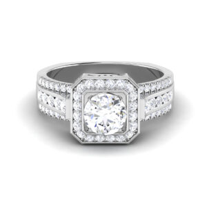Stellar Embrace: 1 Carat Diamond Ring, Celestial Beauty in 18k Gold