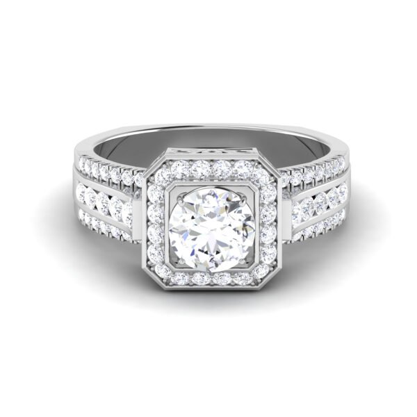 Stellar Embrace: 1 Carat Diamond Ring, Celestial Beauty in 18k Gold
