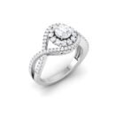 Blossoming Sparkle: 0.4 Carat Diamond Floral Ring, Nature's Radiance in 18k Gold