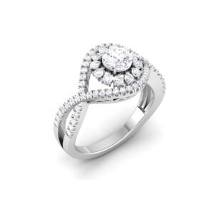Blossoming Sparkle: 0.4 Carat Diamond Floral Ring, Nature's Radiance in 18k Gold