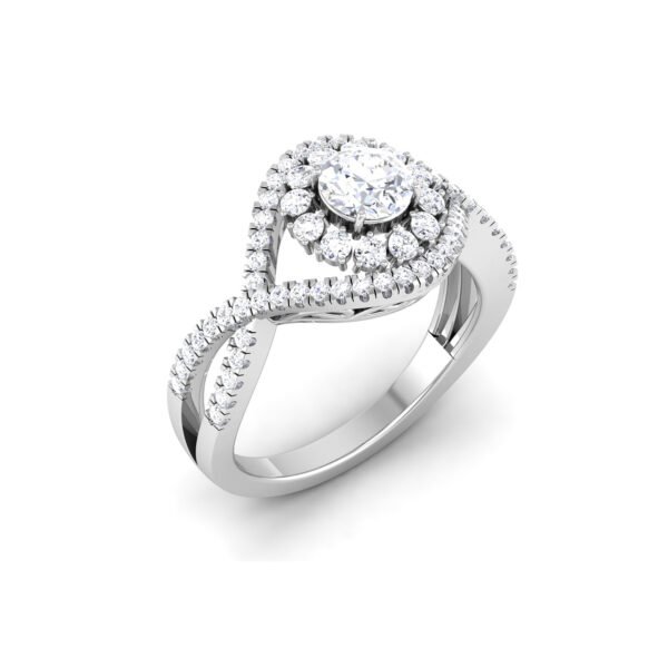 Blossoming Sparkle: 0.4 Carat Diamond Floral Ring, Nature's Radiance in 18k Gold - Image 3