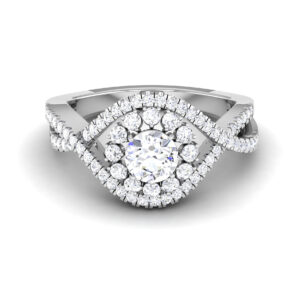 Blossoming Sparkle: 0.4 Carat Diamond Floral Ring, Nature's Radiance in 18k Gold