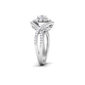 Blossoming Sparkle: 0.4 Carat Diamond Floral Ring, Nature's Radiance in 18k Gold