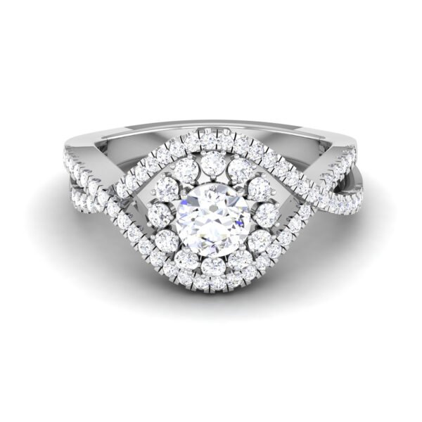 Blossoming Sparkle: 0.4 Carat Diamond Floral Ring, Nature's Radiance in 18k Gold