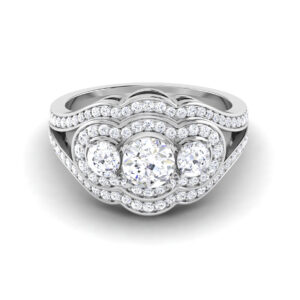 Dazzling Whispers: 0.50 Carat Diamond Ring, Delicate Brilliance in 18k Gold