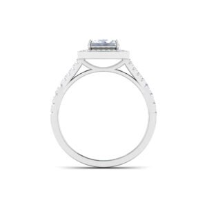 Classic Opulence: Emerald-Cut Diamond Ring with Delicate Side Diamonds