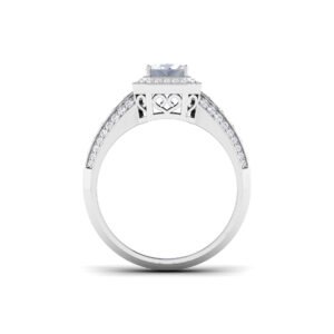 Glamorous with an 18k Gold Emerald-Cut Diamond Ring and Diamond Accents