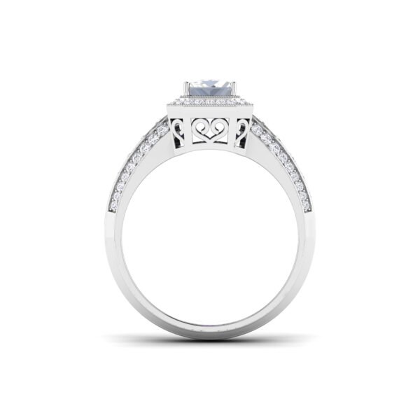 Glamorous with an 18k Gold Emerald-Cut Diamond Ring and Diamond Accents