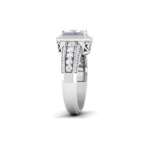 Glamorous with an 18k Gold Emerald-Cut Diamond Ring and Diamond Accents