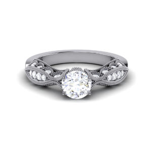 Radiant Cascade: 0.9 Carat Diamond Ring, Captivating Brilliance in 18k Gold
