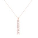 Aquarius Zodiac Name Pendant with Diamonds
