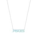 Pisces Zodiac Name Necklace with March Birthstone Aquamarine