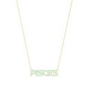 Pisces Zodiac Name Necklace with March Birthstone Aquamarine