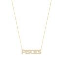 Pisces Zodiac Name Necklace with Diamonds