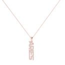 Aries Zodiac Name Pendant with April Birthstone Diamonds