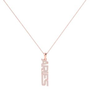 Diamond Aries Zodiac Name Pendant in 18K Gold Dubai – April Birthstone Necklace UAE