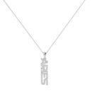 Aries Zodiac Name Pendant with April Birthstone Diamonds