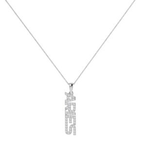 Diamond Aries Zodiac Name Pendant in 18K Gold Dubai – April Birthstone Necklace UAE
