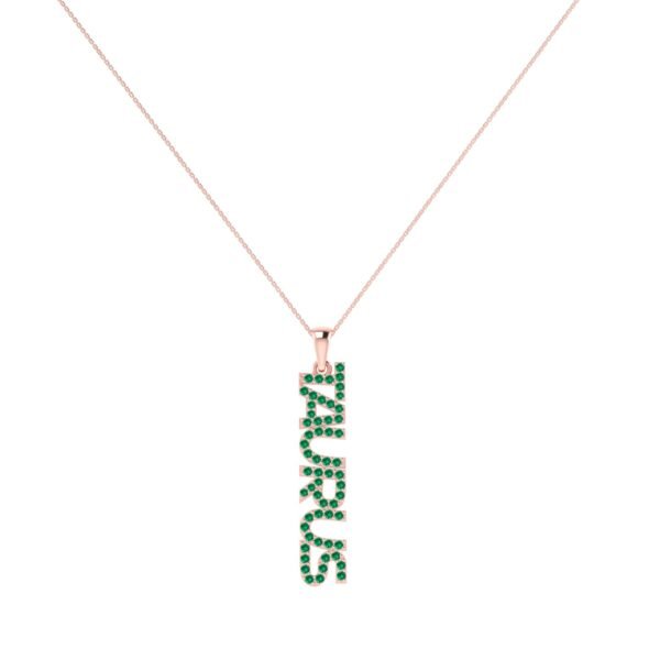 Taurus Zodiac Name Pendant with May Birthstone Emerald