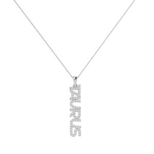Taurus Zodiac Name Pendant with Diamonds
