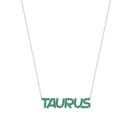 Taurus Zodiac Name Necklace with May Birthstone Emerald