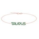 Taurus Zodiac Name Bracelet with May Birthstone Emerald