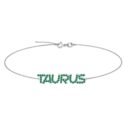 Taurus Zodiac Name Bracelet with May Birthstone Emerald