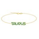 Taurus Zodiac Name Bracelet with May Birthstone Emerald