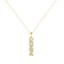 Gemini Zodiac Name Pendant with June Birthstone Pearl