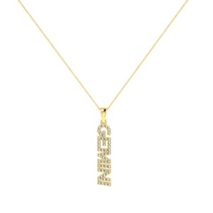 Gemini Zodiac Name Pendant with June Birthstone Pearl