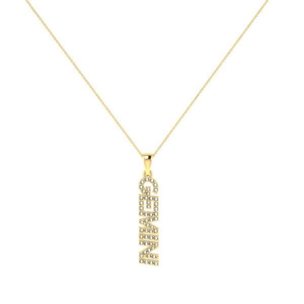 Gemini Zodiac Name Pendant with June Birthstone Pearl