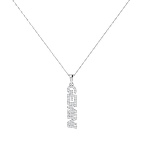Gemini Zodiac Name Pendant with Diamonds