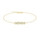 Gemini Zodiac Name Bracelet with June Birthstone Pearl