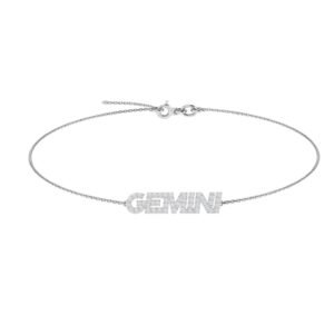 Gemini Zodiac Name Bracelet with Diamonds