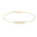 Gemini Zodiac Name Bracelet with Diamonds
