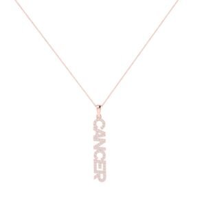 Cancer Zodiac Name Pendant with Diamonds