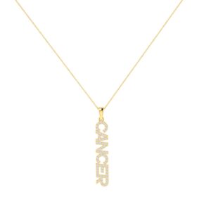 Cancer Zodiac Name Pendant with Diamonds