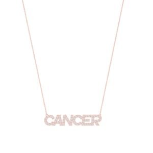 Cancer Zodiac Name Necklace with Diamonds