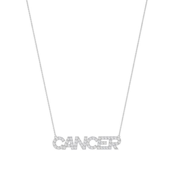 Cancer Zodiac Name Necklace with Diamonds - Image 2
