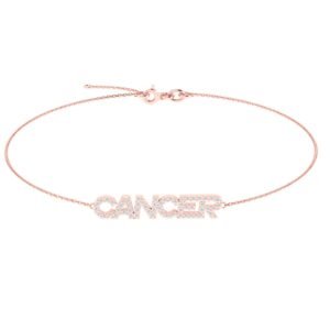 Cancer Zodiac Name Bracelet with Diamonds