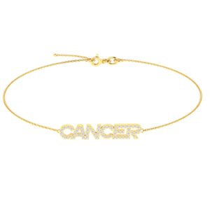 Cancer Zodiac Name Bracelet with Diamonds